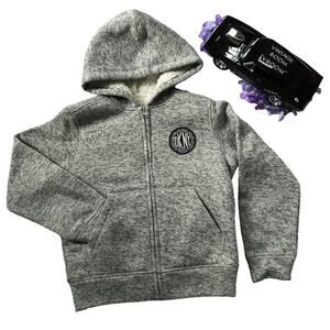 DKNY NWOT Faux Shearling Hoodie Jacket Boys 10